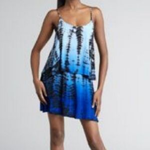 NWT Patterson J Kincaid Tie-dye Layered Sun Dress Blue Ombre